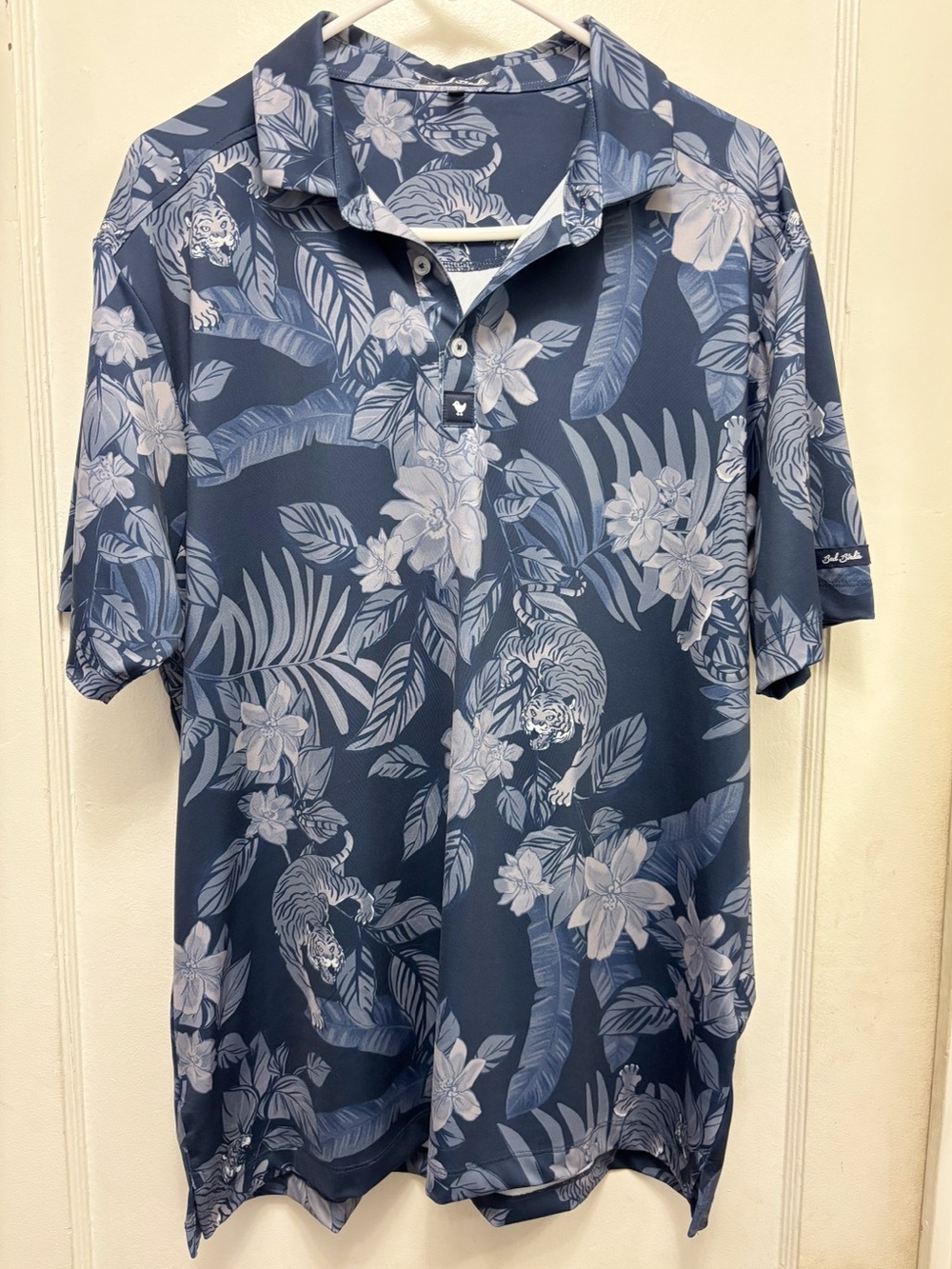 Bad Birdie Polo Shirt Crouching Tiger Print Size XL